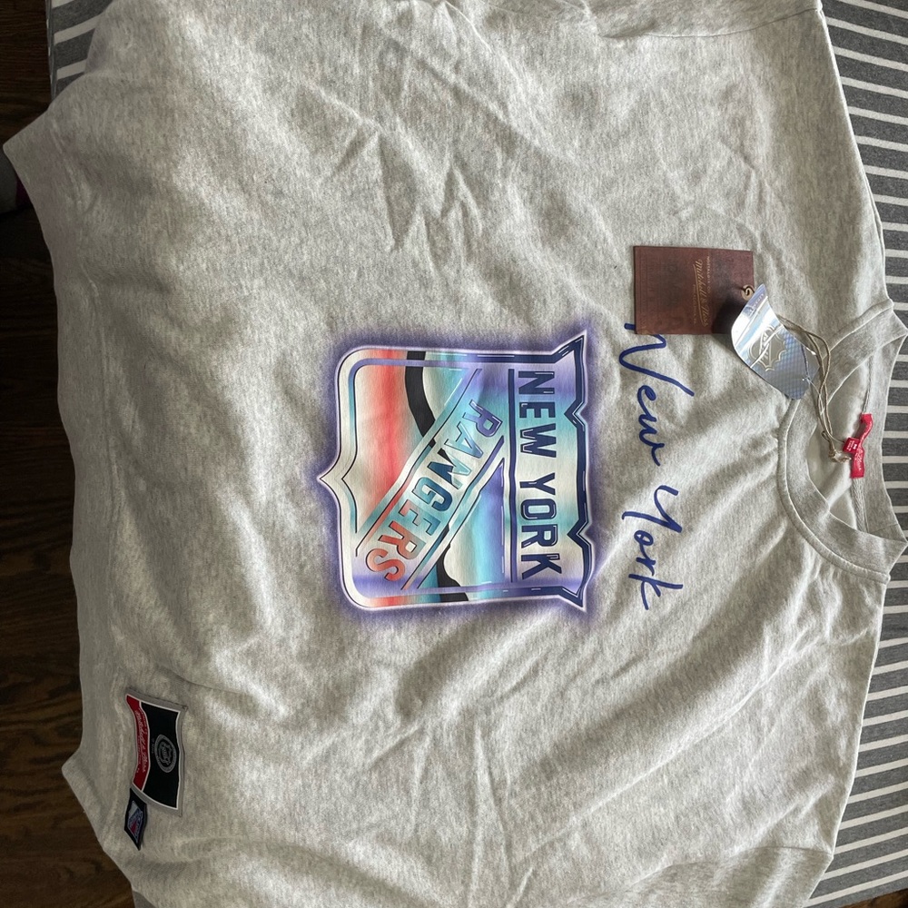 Mitchell & Ness Gray New York Rangers Sweatshirt